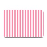 Vertical Stripes - White and Flamingo Pink Plate Mat