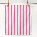 Vertical Stripes - White and Flamingo Pink Face Towel