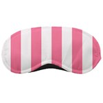 Vertical Stripes - White and Flamingo Pink Sleeping Mask