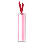Vertical Stripes - White and Flamingo Pink Small Book Mark