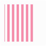 Vertical Stripes - White and Flamingo Pink Small Garden Flag (Two Sides)