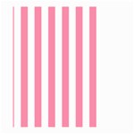 Vertical Stripes - White and Flamingo Pink Large Garden Flag (Two Sides)