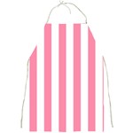 Vertical Stripes - White and Flamingo Pink Full Print Apron