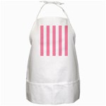 Vertical Stripes - White and Flamingo Pink BBQ Apron