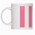 Vertical Stripes - White and Flamingo Pink White Mug