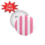 Vertical Stripes - White and Flamingo Pink 1.75  Button (100 pack)