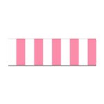 Vertical Stripes - White and Flamingo Pink Sticker Bumper (100 pack)