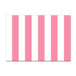 Vertical Stripes - White and Flamingo Pink Sticker A4 (10 pack)