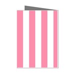 Vertical Stripes - White and Flamingo Pink Mini Greeting Cards (Pkg of 8)