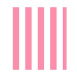 Vertical Stripes - White and Flamingo Pink Greeting Card 4.5  x 6 