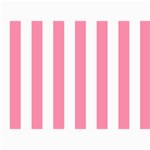 Vertical Stripes - White and Flamingo Pink 5  x 7  Photo Cards