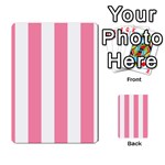 Vertical Stripes - White and Flamingo Pink Multi-purpose Cards (Rectangle)