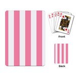 Vertical Stripes - White and Flamingo Pink Playing Cards Single Design