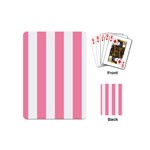 Vertical Stripes - White and Flamingo Pink Playing Cards (Mini)