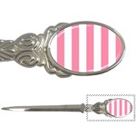 Vertical Stripes - White and Flamingo Pink Letter Opener