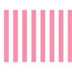 Vertical Stripes - White and Flamingo Pink Birthday Cake 3D Greeting Card (7x5)