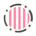 Vertical Stripes - White and Flamingo Pink Poker Chip Card Guard (10 pack)