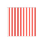 Vertical Stripes - White and Pastel Red Satin Bandana Scarf