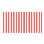 Vertical Stripes - White and Pastel Red Satin Shawl