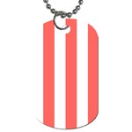 Vertical Stripes - White and Pastel Red Dog Tag (Two Sides)