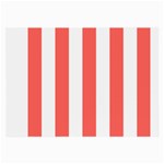 Vertical Stripes - White and Pastel Red Large Glasses Cloth