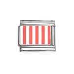 Vertical Stripes - White and Pastel Red Italian Charm (9mm)