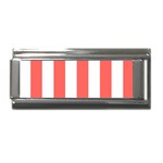 Vertical Stripes - White and Pastel Red Superlink Italian Charm (9mm)