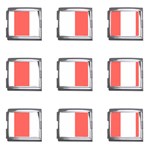 Vertical Stripes - White and Pastel Red Mega Link Italian Charm (9 pack)