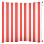 Vertical Stripes - White and Pastel Red Large Cushion Case (One Side)