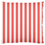 Vertical Stripes - White and Pastel Red Standard Flano Cushion Case (One Side)