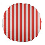 Vertical Stripes - White and Pastel Red Large 18  Premium Flano Round Cushion