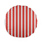 Vertical Stripes - White and Pastel Red Standard 15  Premium Flano Round Cushion