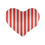 Vertical Stripes - White and Pastel Red Standard 16  Premium Heart Shape Cushion