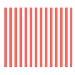 Vertical Stripes - White and Pastel Red Double Sided Flano Blanket (Small)