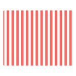 Vertical Stripes - White and Pastel Red Double Sided Flano Blanket (Large)