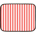 Vertical Stripes - White and Pastel Red Double Sided Fleece Blanket (Mini)