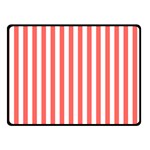 Vertical Stripes - White and Pastel Red Double Sided Fleece Blanket (Small) (Two Sides)