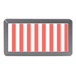 Vertical Stripes - White and Pastel Red Memory Card Reader (Mini)