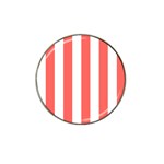 Vertical Stripes - White and Pastel Red Hat Clip Ball Marker