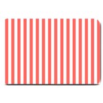 Vertical Stripes - White and Pastel Red Large Doormat
