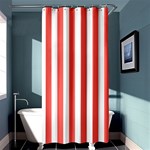 Vertical Stripes - White and Pastel Red Shower Curtain 36  x 72  (Stall)