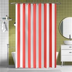 Vertical Stripes - White and Pastel Red Shower Curtain 48  x 72  (Small)