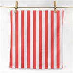 Vertical Stripes - White and Pastel Red Face Towel