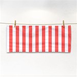Vertical Stripes - White and Pastel Red Hand Towel
