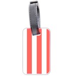 Vertical Stripes - White and Pastel Red Luggage Tag (Two Sides)
