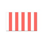 Vertical Stripes - White and Pastel Red Sticker Rectangular (100 pack)