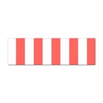 Vertical Stripes - White and Pastel Red Sticker (Bumper)
