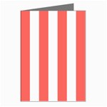 Vertical Stripes - White and Pastel Red Greeting Cards (Pkg of 8)