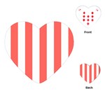 Vertical Stripes - White and Pastel Red Playing Cards (Heart)