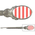 Vertical Stripes - White and Pastel Red Letter Opener